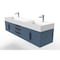 Castello Usa Amazon 72" Wall Mounted Blue Vanity With White Top And Black Handles CB-MC-72BLU-BL-2056-WH - alternate 7